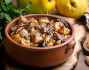 Tajine d’agneau aux coings et amandes